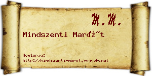 Mindszenti Marót névjegykártya